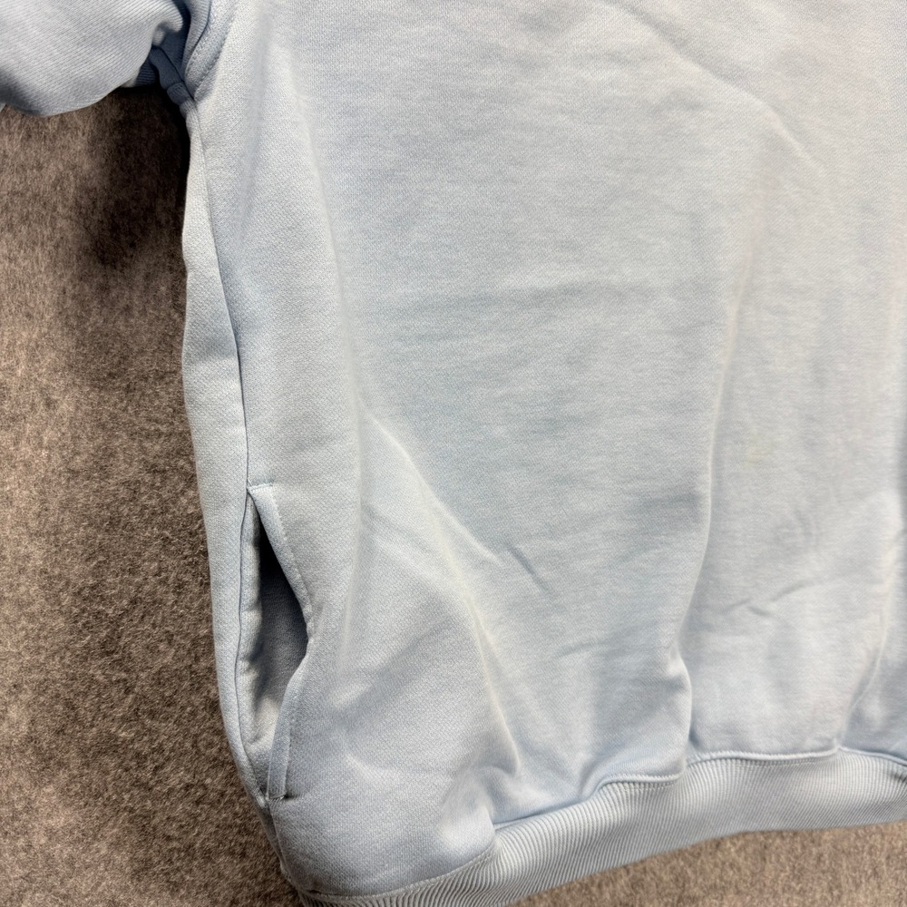 Vintage Orvis Mens Sweatshirt XL Light Blue Quarter Zip Elbow Patches Golf Logo - Picture 10 of 10